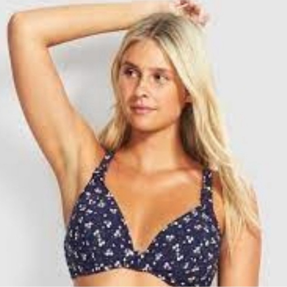 NWT Seafolly F Cup Halter in Indigo Remix